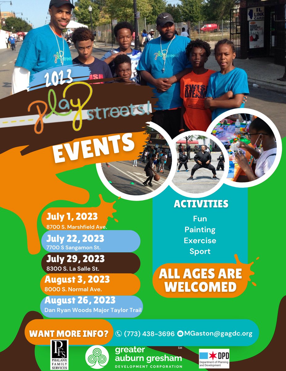 GADC Auburn Gresham (@gadc_chicago) on Twitter photo Happening now #PlayStreets happening, 1-3pm July 1st, 87th Marshfield. Auburn Gresham promoting #healthylifestyles for all! We look forward to seeing you a part of the the Let's Move campaign this summer! <a href="/ChiPublicHealth/">CDPH | Chicago Department of Public Health</a> <a href="/phalanxfam/">Phalanx Family Services</a> Join the Fun!! Happening now #PlayStreets happening, 1-3pm July 1st, 87th Marshfield. Auburn Gresham promoting #healthylifestyles for all! We look forward to seeing you a part of the the Let's Move campaign this summer! <a href="/ChiPublicHealth/">CDPH | Chicago Department of Public Health</a> <a href="/phalanxfam/">Phalanx Family Services</a> Join the Fun!!