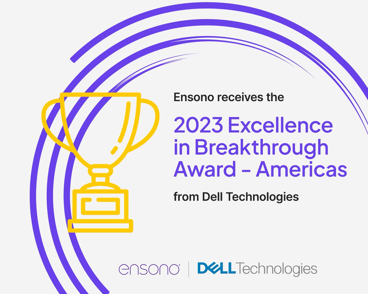 rybka10's tweet image. @EnsonoIT has been awarded the 2023 Excellence in Breakthrough Award –
Americas by @DellTech. Can't wait to see how else we #MakeBetterHappen this year! Learn more about our partnership: okt.to/9qHJO6 #DigitalTransforamtion #BreakthroughAward #TechnologyLeadership