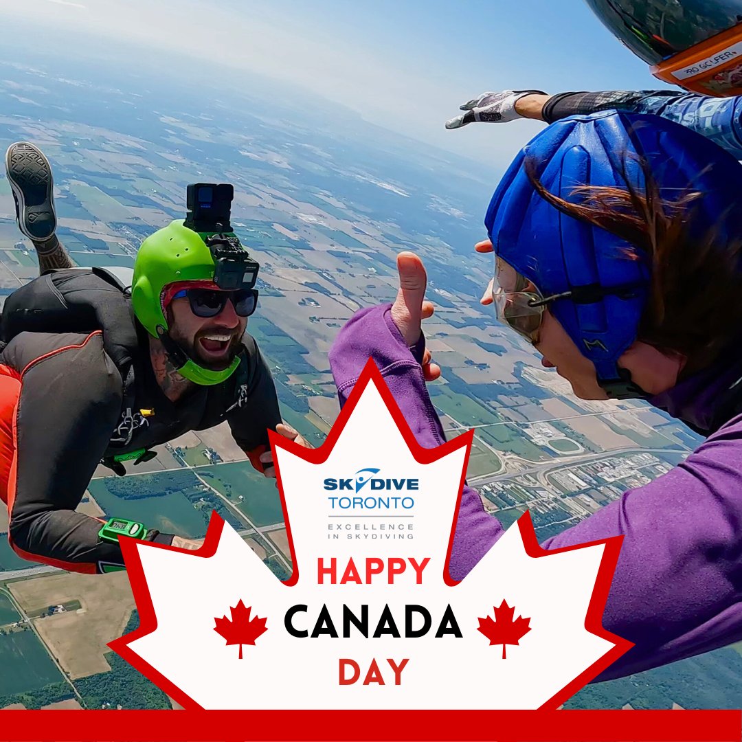 SkydiveToronto's tweet photo. Happy Canada Day from the Skydive Toronto team! https://t.co/vPdVSsZcYC