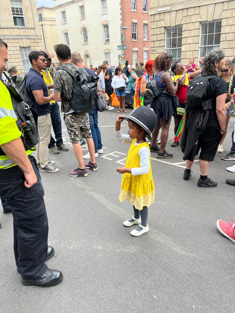 ASPBristol's tweet photo. We have our two youngest recruits at @StPaulsCRNVL! 🚓 

We think they are doing a great job at helping our officers keep people safe at carnival.

What do you think? 

#StPauls2023 #StPaulsCarnival #SPC2023 #UKPolicing #ASPolice https://t.co/ACz6joAGNF