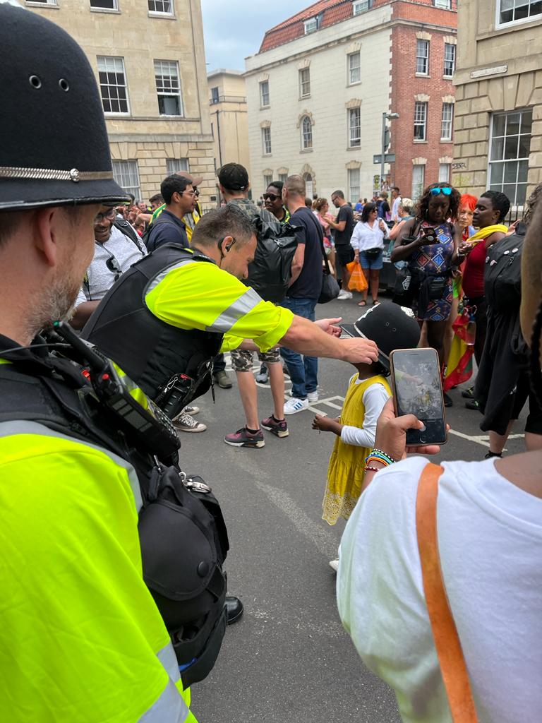 ASPBristol's tweet photo. We have our two youngest recruits at @StPaulsCRNVL! 🚓 

We think they are doing a great job at helping our officers keep people safe at carnival.

What do you think? 

#StPauls2023 #StPaulsCarnival #SPC2023 #UKPolicing #ASPolice https://t.co/ACz6joAGNF