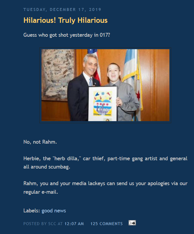 Chicago Contrarian on Twitter "With the gust of rumor throughout Chicago the blog SCC remerged