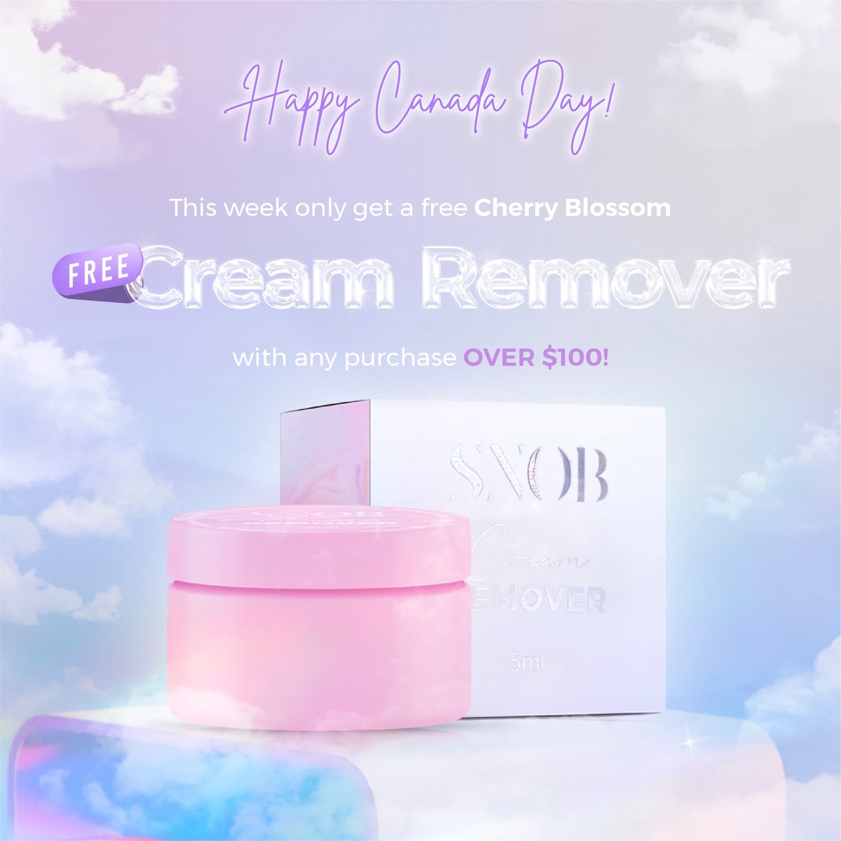 snob_inc_'s tweet photo. This week only!! ✨  receive a FREE cherry blossom cream remover with any order over $100! 

Happy Canada Day! 💕✨ 

 #happy#holiday#canada#free#purchase#gift#celebrate#cherry#blossom#remover#cream#creamremover#lashes#lashproducts#giftwithpurchase#discount#sale https://t.co/SAIRiWjT1o