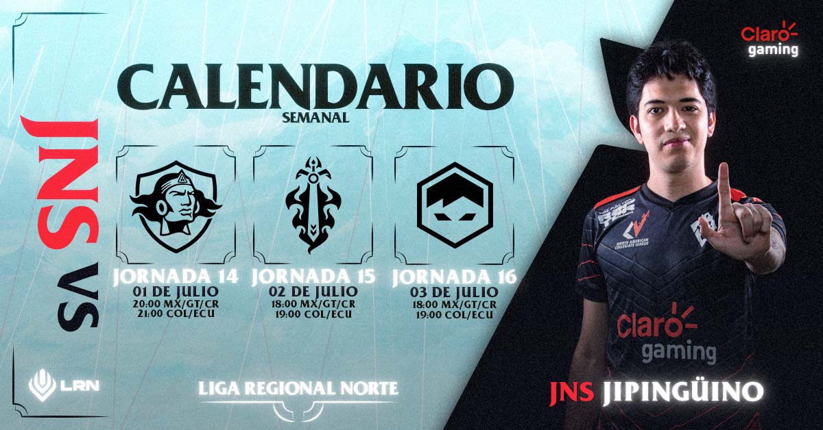 ¡Listos para los pingüimatches de la semana!⚔️ Nos vemos esta tarde desde las redes de #LRN 🦁🔥

🏔️ <a href="/lvplolnorte/">LVP LoL Norte</a>
📺 Twitch.tv/LVPNorte

#CLAROGAMING🔴⚫️