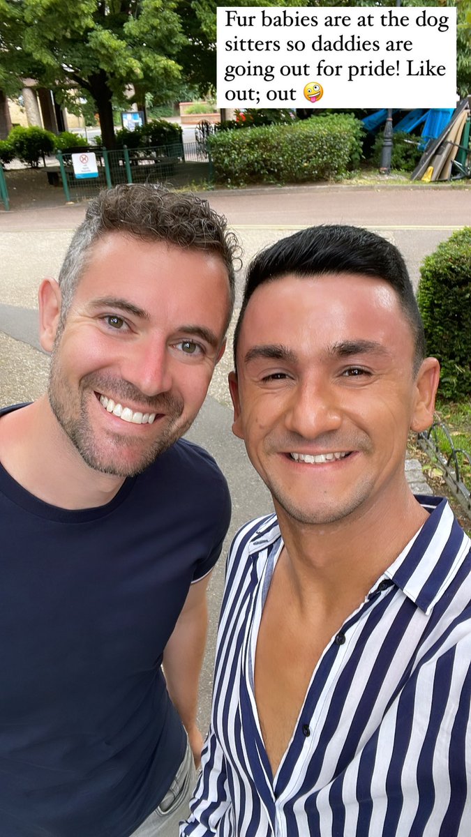 Fur babies are at the dog sitters for the night so the dads are finally going out out for pride <a href="/ChrisDavisAgent/">Chris Davis / Kayson</a> ❤️💚🧡💛 🏳️‍🌈