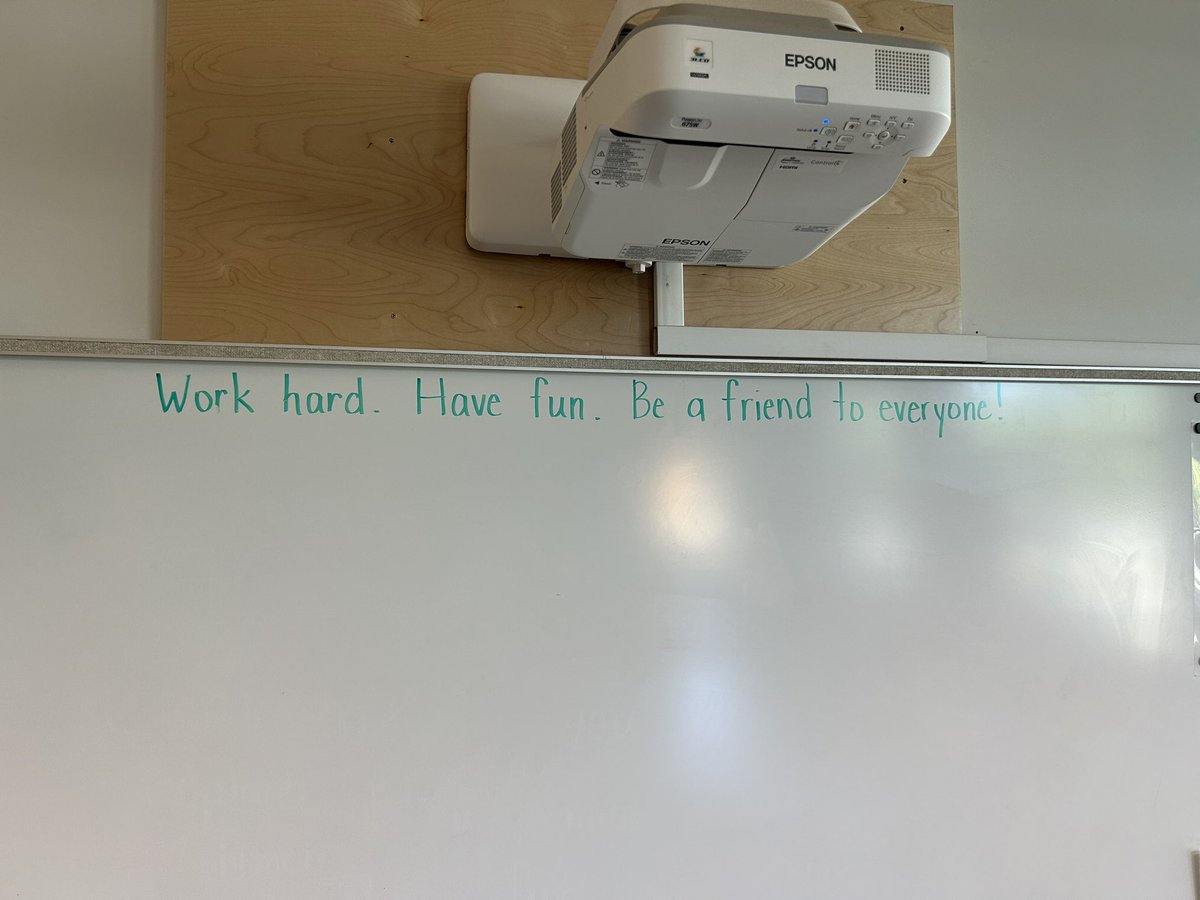 Yesterday, my amazing wife @KarenReimer4 retired after 37 years of teaching. On her whiteboard she left the phrase, “Work hard. Have fun. Be a friend to everyone.” That phrase was her classroom slogan and our family motto since our kids were young. #Kindergartenteacher
