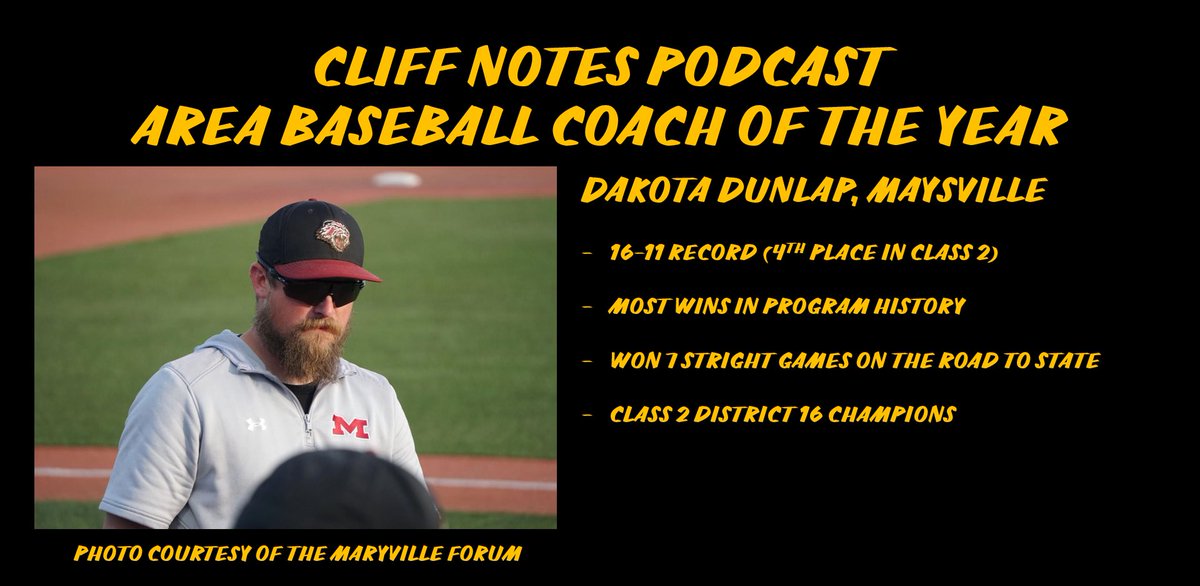A 7 Game winning streak in May propelled <a href="/MaysvilleRI/">Maysville R-I School District</a> to the Class 2 Final 4.

The Teams incredible run nabs Coach Dakota Dunlap the inaugural Cliff Notes Podcast Area Coach of the Year.

This Team could be scary good next season as well.

📸: <a href="/SportsMDF/">Maryville Forum Sports</a>