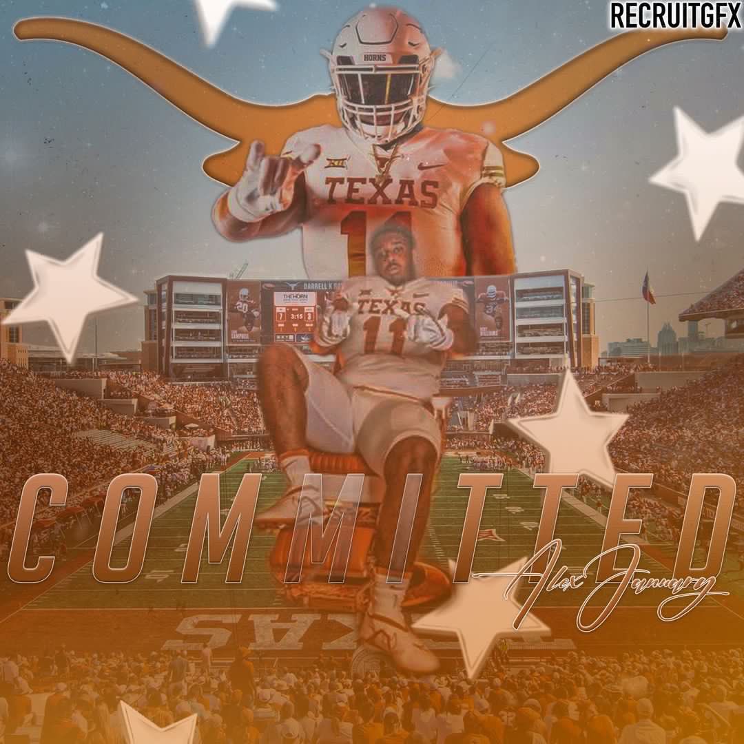COMMITTED!!! HOOK’EM🤘🏾
<a href="/CoachSark/">Steve Sarkisian</a> 
@CoachBoUT
<a href="/mjutex28/">Michael January</a> 
@Duncanville_Fb