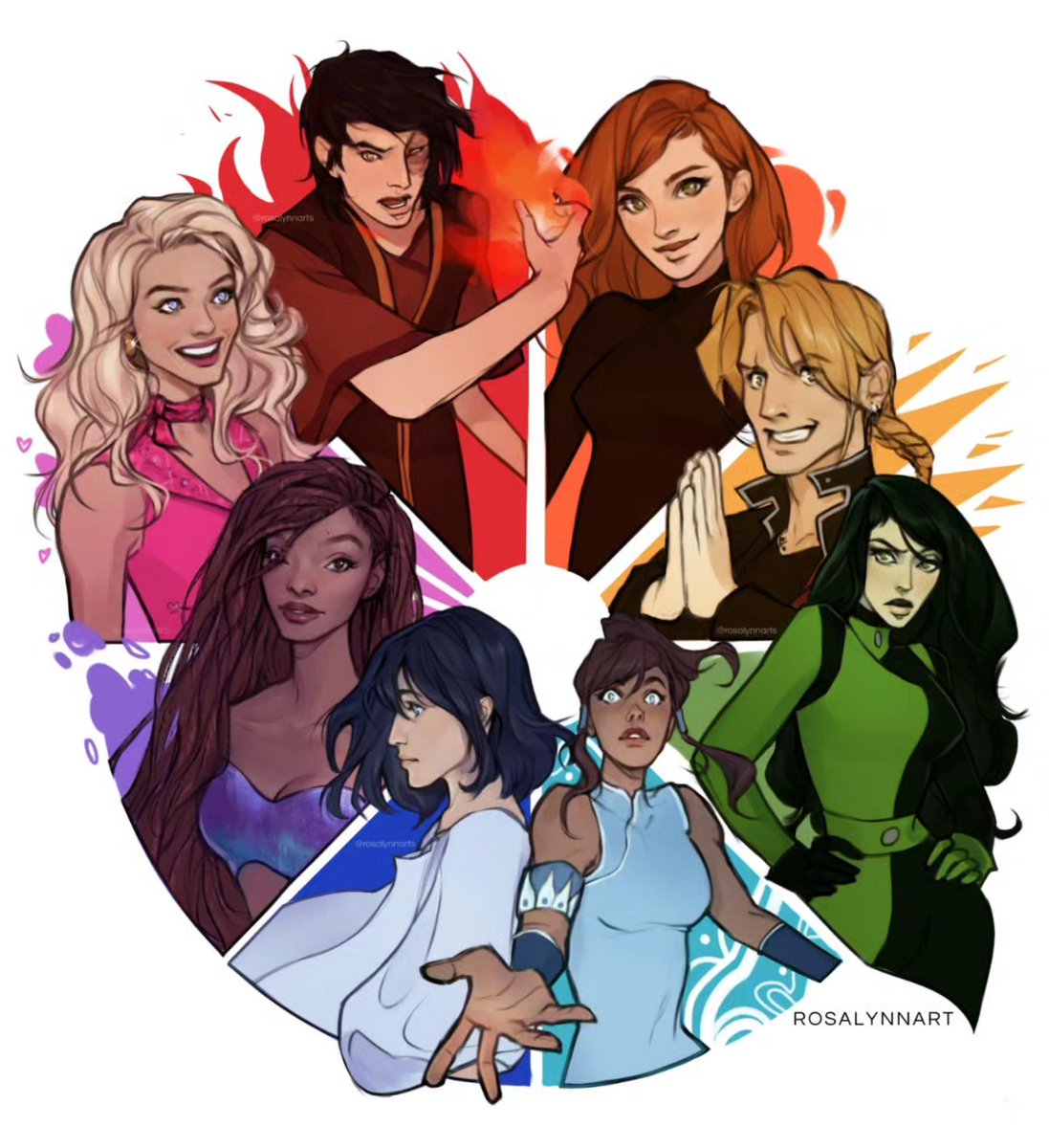 All done 💖🙅🏻‍♀️
#colorwheelchallenge #colourwheelchallenge #TheLittleMermaid #HalleBailey #Barbie #korra