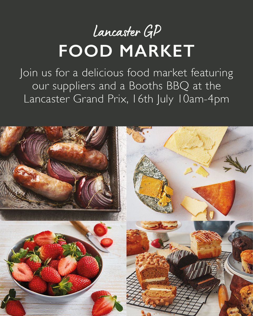We’re excited to be hosting a food and drink market in connection with the <a href="/LancasterGPrix/">LancasterGrandPrix</a>, an Elite Cycle race based in Williamson Park, Lancaster, on Sunday 16th of July 10am-4pm! 

Find out more booths.co.uk/booths-food-fe…