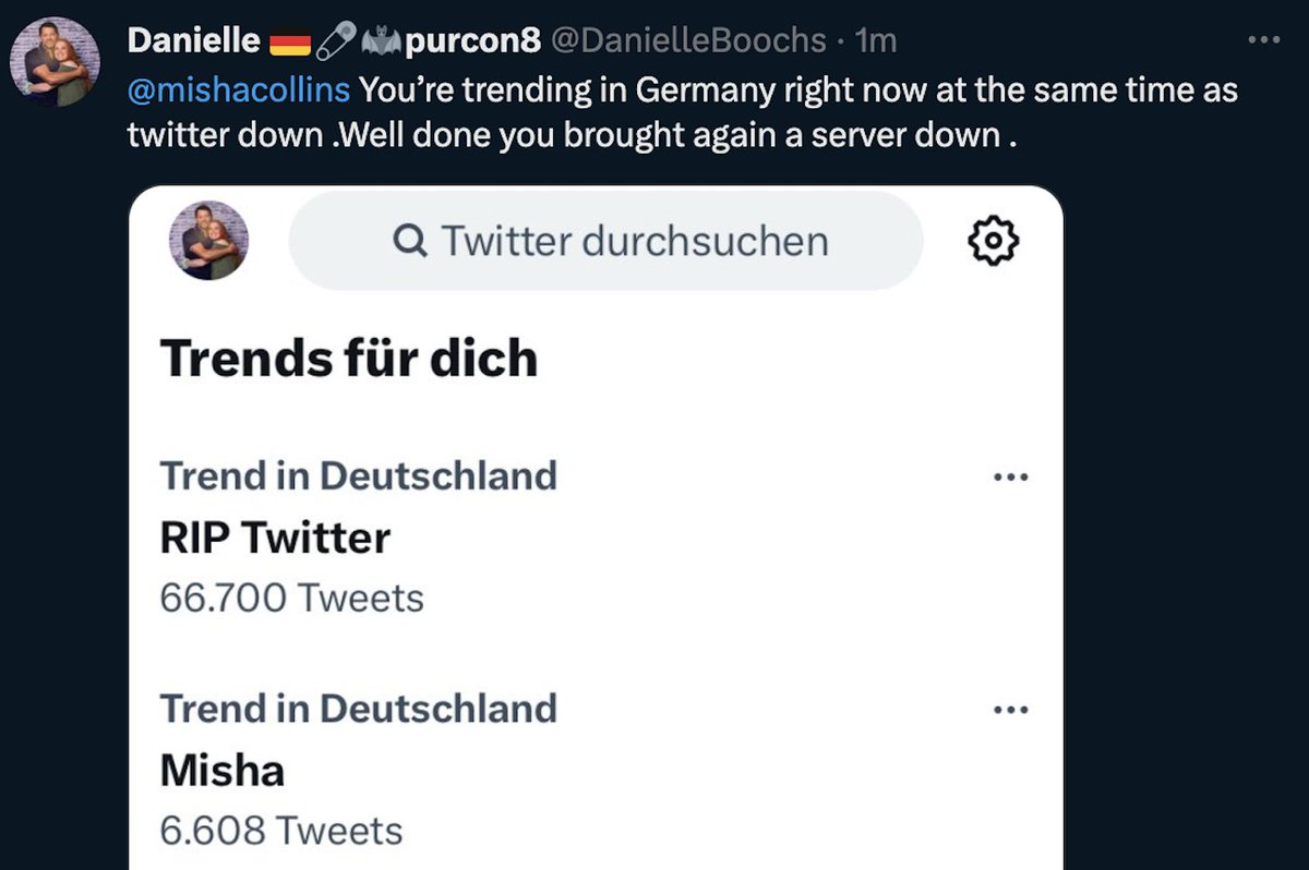 mishacollins's tweet image. Coincidence? Can we make a case here that you guys broke @Twitter? #TwitterDown

Text me! (323) 405-9939

my.community.com/mishacollins