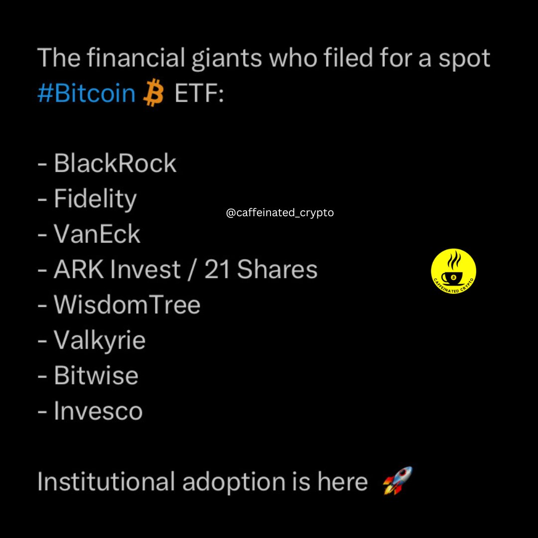 "Revolutionizing the game! 🚀 Finance giants unite to bring Bitcoin ETF to the masses. Get ready to embrace the future of digital assets! 💎✨ #Bitcoin #ETF #FinanceGiants #CryptoRevolution"