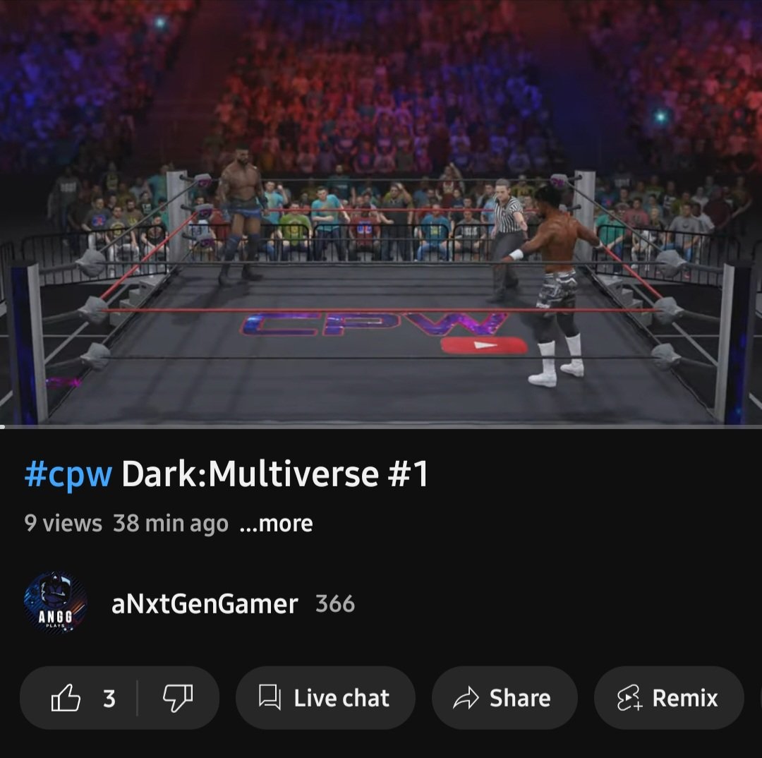 youtu.be/QotT4ZTRU3s

Ep1 of CPW Dark:Multiverse is now available to watch on youtube featuring matches from #wwe2k23 & #wwe2k19 in this episode. #youtubegaming #SupportSmallStreams