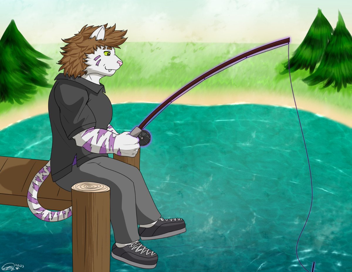 [Finished Art]
Nice day to fish, what will he catch today this time?