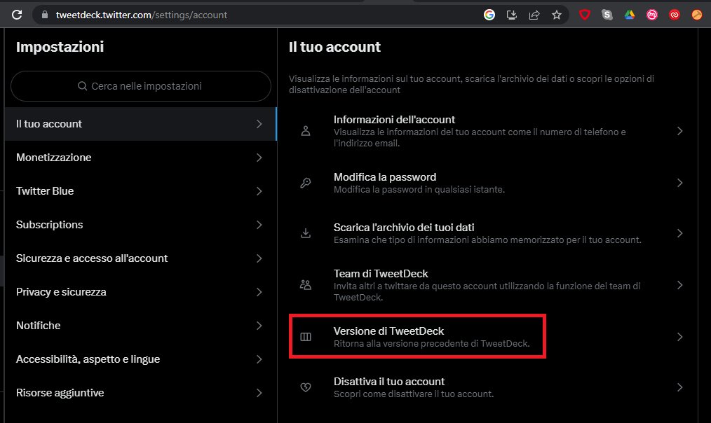 relationsatwork's tweet image. Per ora "regge" l'aggiramento rate-limit per account non-verificati, usando la versione precedente di Tweetdeck (scelta/opt-out in Impostazioni - Account).

Versione nuova/preview triggera invece rate-limit. 

Ancora non verificati i feedback di bypass con MarinDeck iOS/Android.
