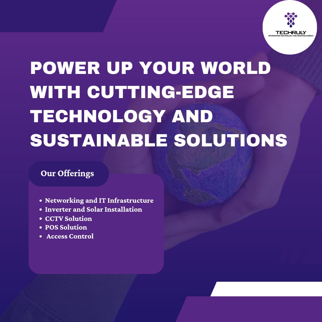 Techrulyy's tweet photo. We've got you covered with our top-of-the-line tech solutions for all your networking, solar, and security needs. 
#riptwitter #Snapchat #RateLimitExceeded #tdolar https://t.co/cafvbtcT0m