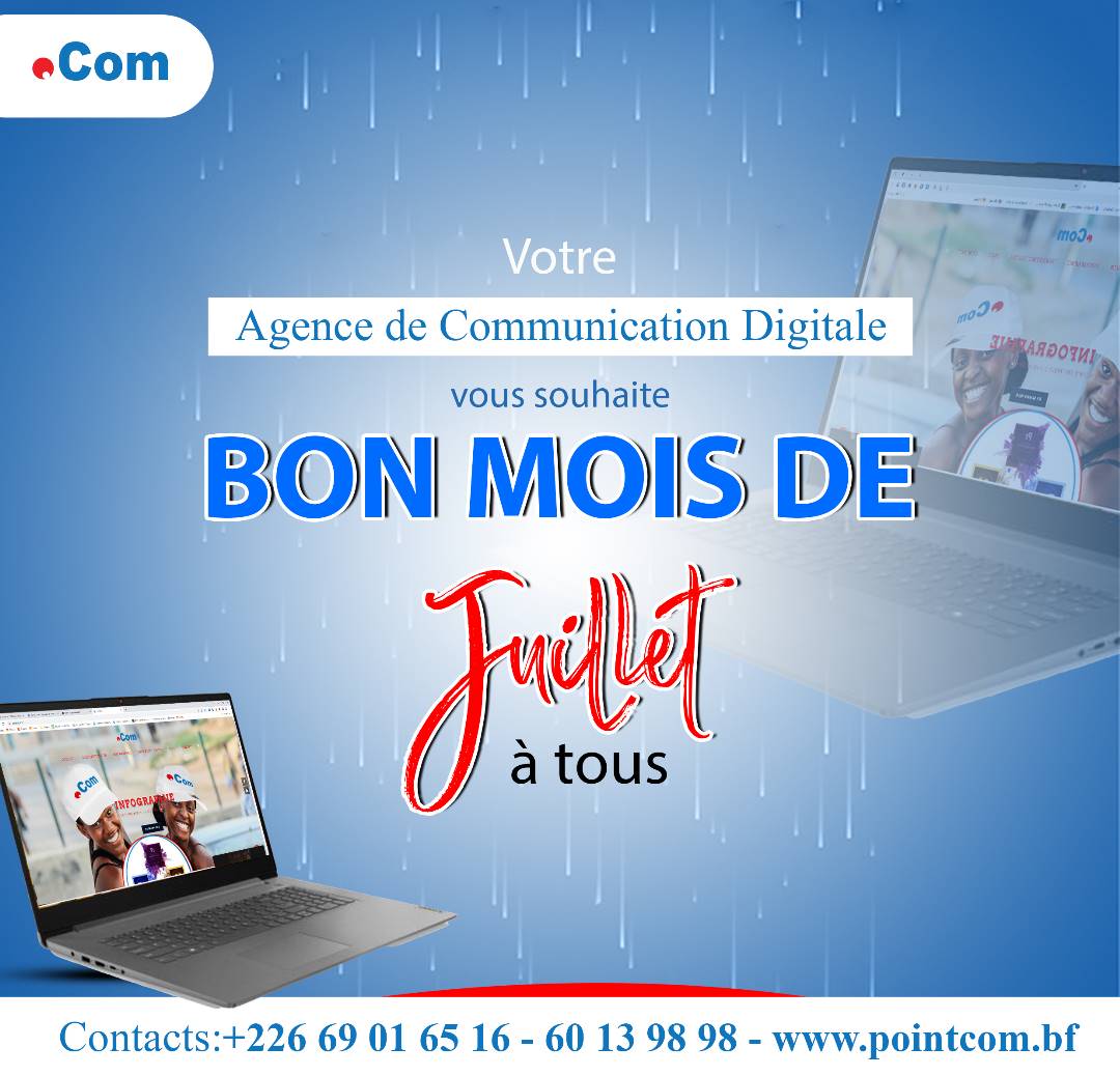 PointcomBf's tweet photo. Nous vous souhaitons un très bon mois de Juillet ! Puisse en ce mois vous ayez comme partagé la santé, la joie, la paix, l'amour, le pardon et le succès dans tous vos entreprises ! https://t.co/aObssfHrn6
