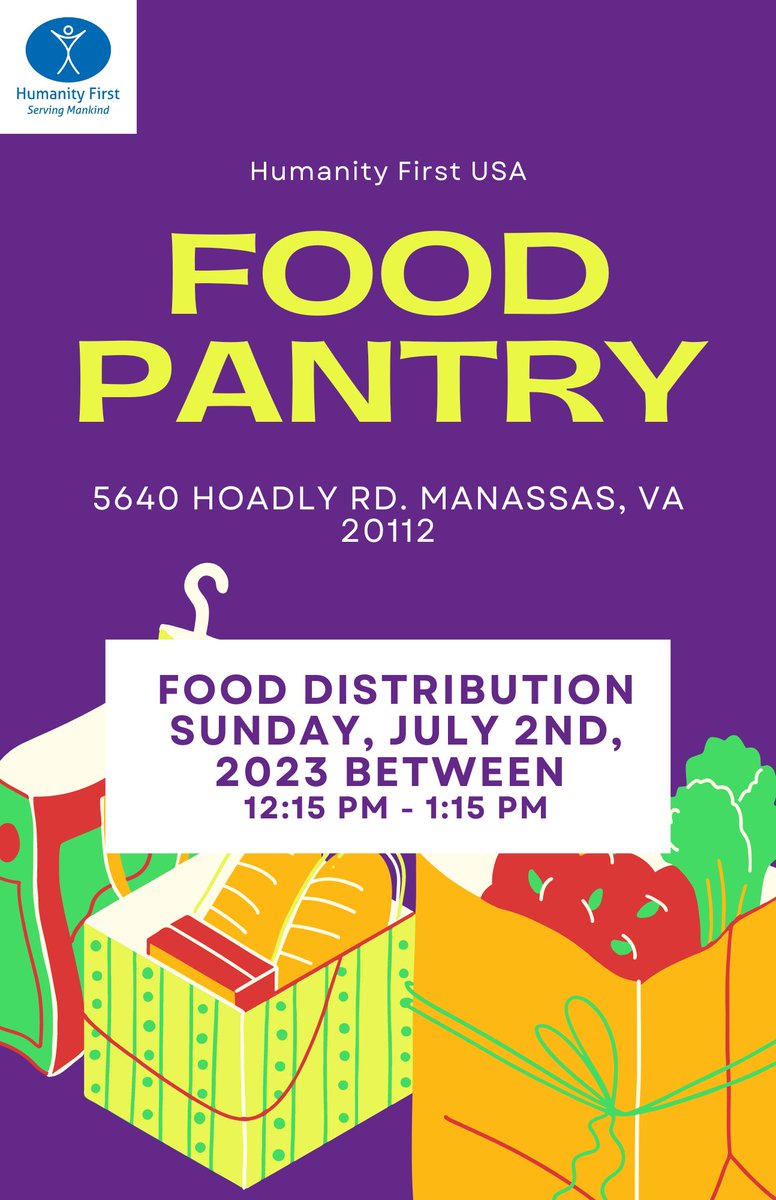 HFFoodSecurity's tweet photo. HFUSA will be having a Food Distribution this Sunday, July 2nd from 12:15 PM - 1:15 PM at Masroor Mosque in Manassas, VA. To place an order, please go to https://t.co/dADa1lpOtG……… #Manassas #VA #FoodPantry #FoodDonation @newsbreakApp @IslamInVirginia @CityofManassas https://t.co/WoEu0f52Dx