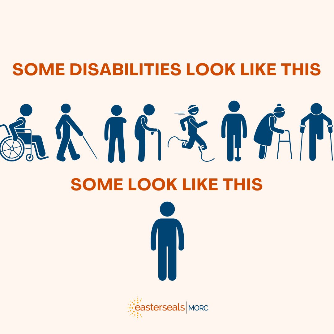EastersealsMORC's tweet photo. Remember, not all disabilities are visible. 1 in 5 U.S. adults experience mental illness each year. 

Be patient and be kind to one another, regardless of abilities. You never know what someone is going through. 

#EastersealsMORC https://t.co/570M6aEOYz