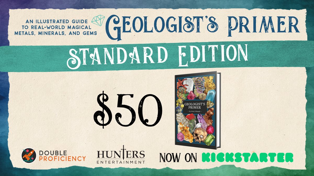 Hunters_Ent's tweet photo. Dice are old news. Bring rocks to your table.
And of course, a compendium to crack open dramatically when the first curious player reaches out to touch...

Get the #GeologistsPrimer book and PDF for $50! https://t.co/YbNB8nYayB https://t.co/MvPx1m1Y5b