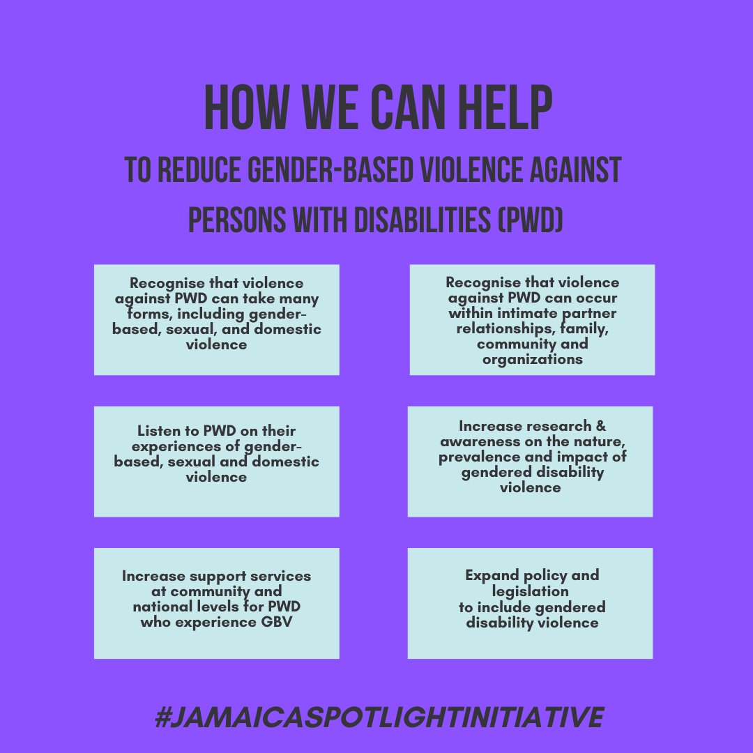 Recognising that Persons with Disabilities (PWD) are some of the most vulnerable to domestic and family violence, the IGDS RCO is working with CSOs to end violence against women and girls (VAWG) and Family Violence in Jamaica. #endvawg #legislativereforms #undpspotlightproject