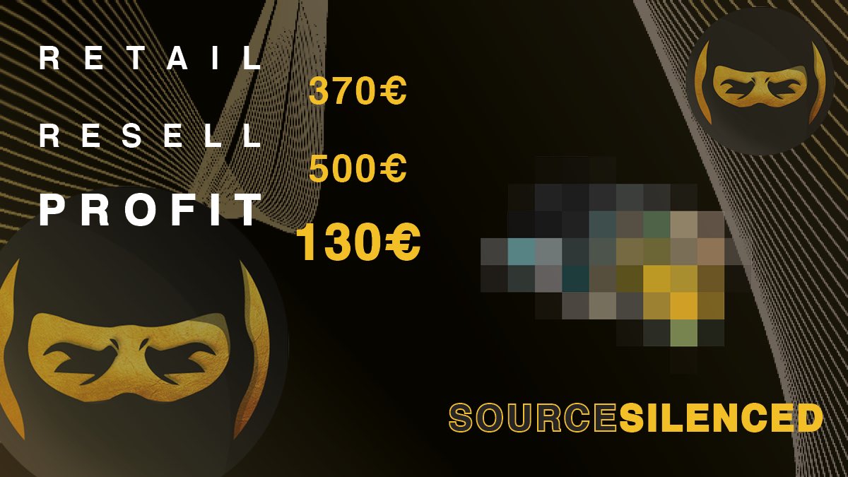 SourceSilenced's tweet image. Can you guess what hidden item we&apos;re showing today? I can&apos;t tell you, but what I can tell you, are around 150€ profit you could&apos;ve made in the sleep, if you were in our group. Turn on the notification, restock soon! 🛎️&quot;