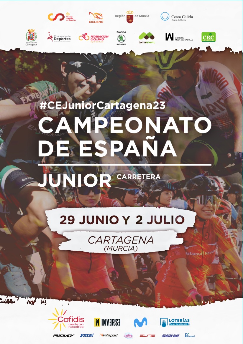 CCLaPalmaCT's tweet photo. #CEJuniorCartagena23

🇪🇸 Campeonato de España en casa!! 

3️⃣ Tendremos tres representantes en la prueba en Ruta de mañana domingo:

🔴 @pujalte22 con la selección @MurciaCiclismo

🇮🇨 José Carlos Suárez y Alberto González con la selección @fedcanciclismo

⛰️ 3 X Cuesta + Cedacero https://t.co/ragaZjwNM2