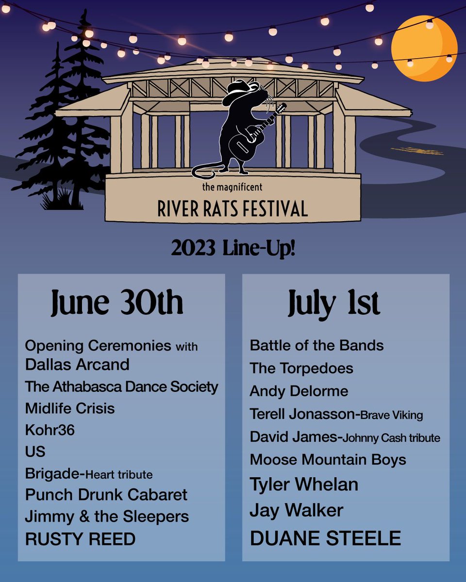 TONIGHT Come join us @mrrfestival in 📍Athabasca,AB for 🇨🇦 Canada festivities. We’re on at 7:30PM