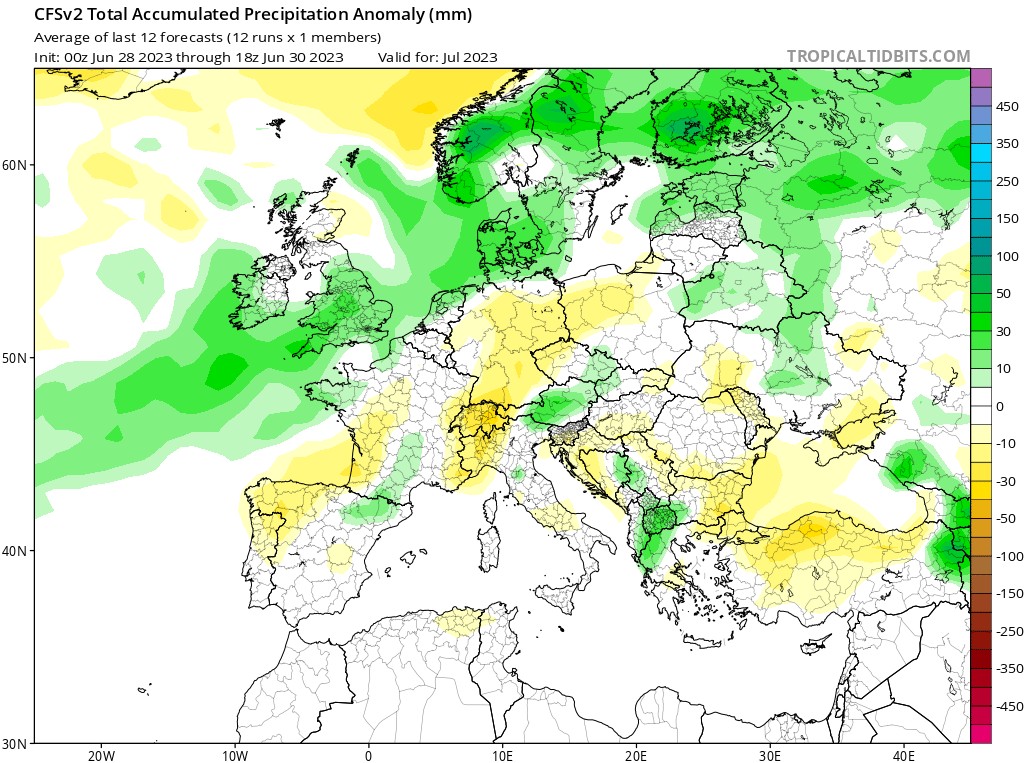 MeteoprognozaPL's tweet photo. Prognozy sezonowe na lipiec dają nam średnią temperaturę powyżej średniej wieloletniej. I patrząc na pierwszą dekadę to sumarycznie tak być powinno. Co będzie dalej okaże się w kolejnych dniach. https://t.co/OFqMJBs7rc