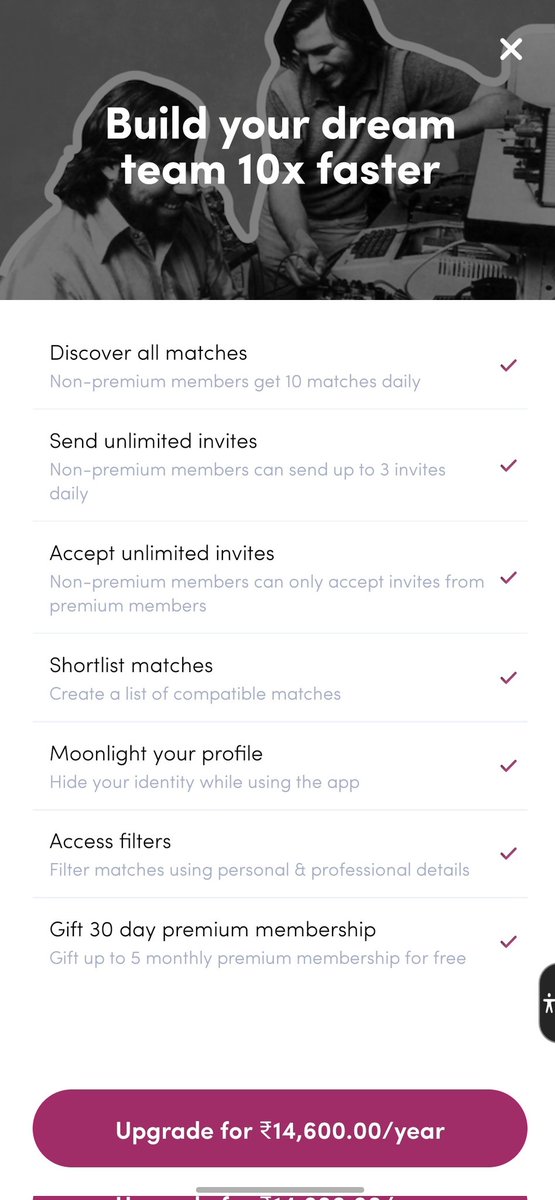 MahureAryan's tweet image. Cons:
• Profile cards can be improved and decluttered 
• Idk if it&apos;s with me or everyone, but after one swipe, it started showing me to buy premium.
• The pricing model is something strange
#cofounderapp
@cofounderapp_