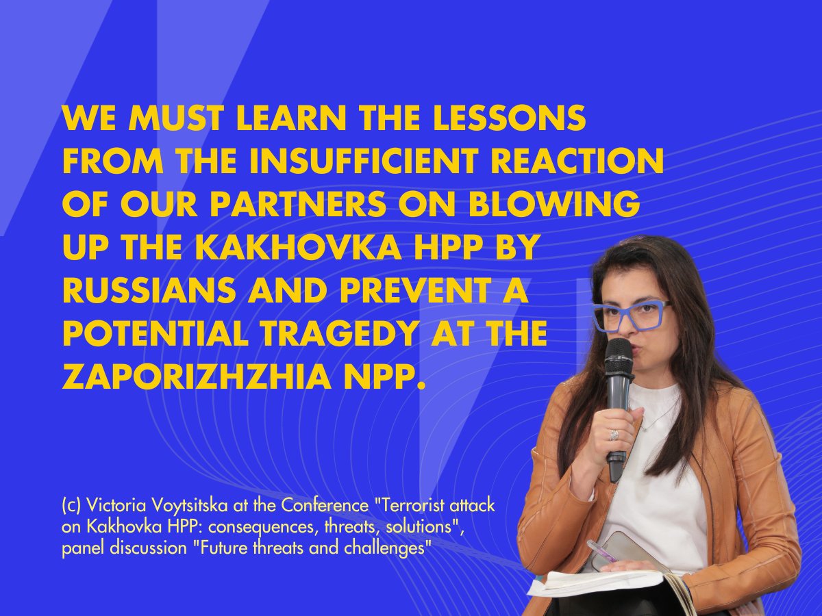 🖍 THREAD: main messages from the Conference @SaveDnipro 'Terrorist attack on Kakhovka HPP: consequences, threats, solutions', panel discussion 'Future threats and challenges' moderated by @VVoytsitska