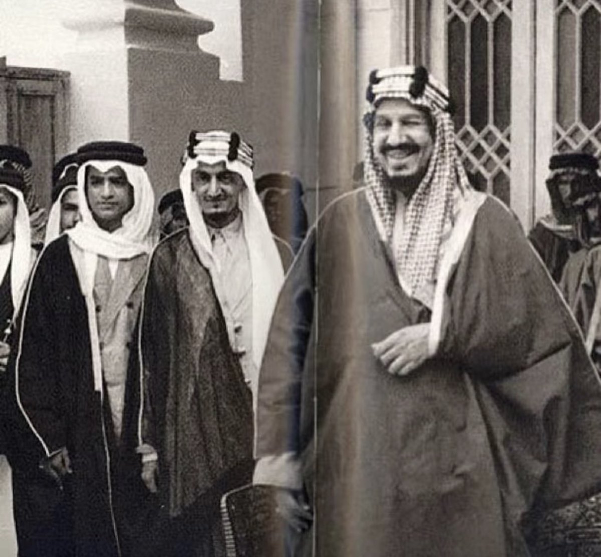 المؤسس الملك عبدالعزيز  وأبنه الملك فيصل بن عبدالعزيز رحمهما الله