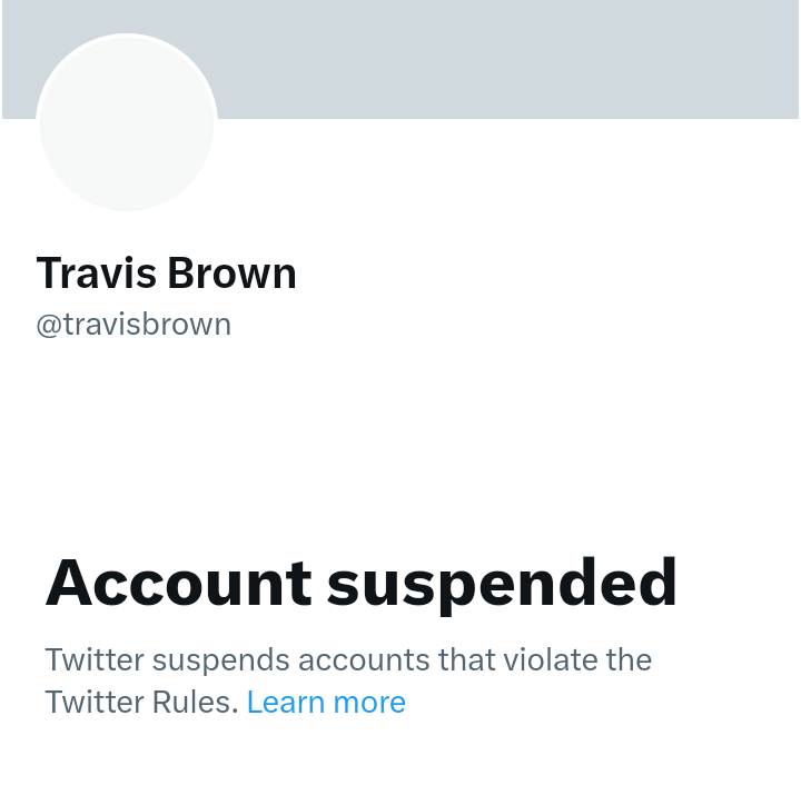 @UnmaskUTR @berkeleyantifa @AltTxtReminder @pridewasariot_ @submedia @SocalAntifa @dellcam @BlockTheBlue @antifa_ne @elmforkJBGC @Arbitrarymagi RIP @travisbrown's account. Travis's tools and trackers have been a gift for the #OSINT community. Really sad to see him suspended. twitter.com/MattBinder/sta…