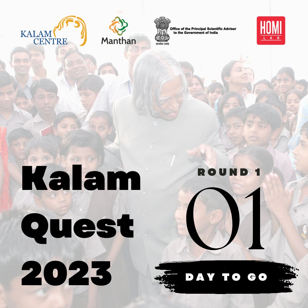 Tomorrow is the last day to participate in the first round of Kalam Quest! To all the enthusiastic participants who have registered, make sure to submit your exam before the deadline.
#KalamQuest #KnowledgeJourney #LastDay #SubmitNow #ExplorationUnleashed #homilab