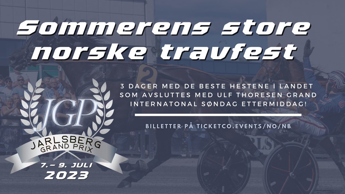 Vi teller ned dagene til årets store norske travfest på Jarlsberg Travbane☀️ Kommer du?🤩

Billetter finner du på Ticketco!
