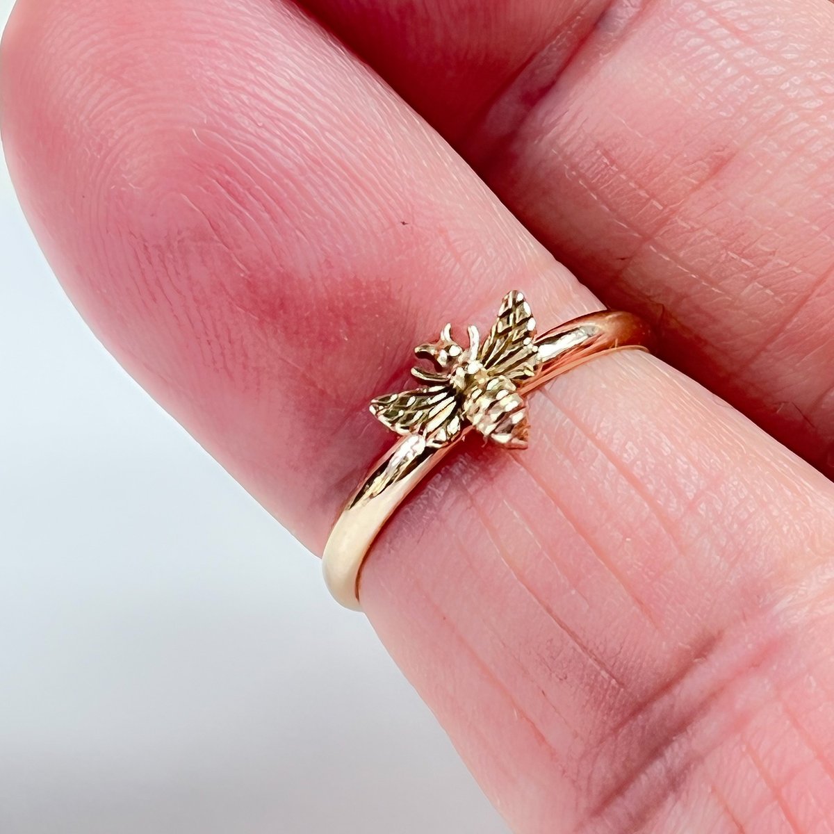 Excited to share the latest addition to my #etsy shop: Handmade USA Bee Ring, 14kt Gold Filled Band with a Bronze Bee etsy.me/3PEKSsh #gold #women #bugsinsects #beering #beejewelry #beelover #stackingring #smallbeering #freeshipping