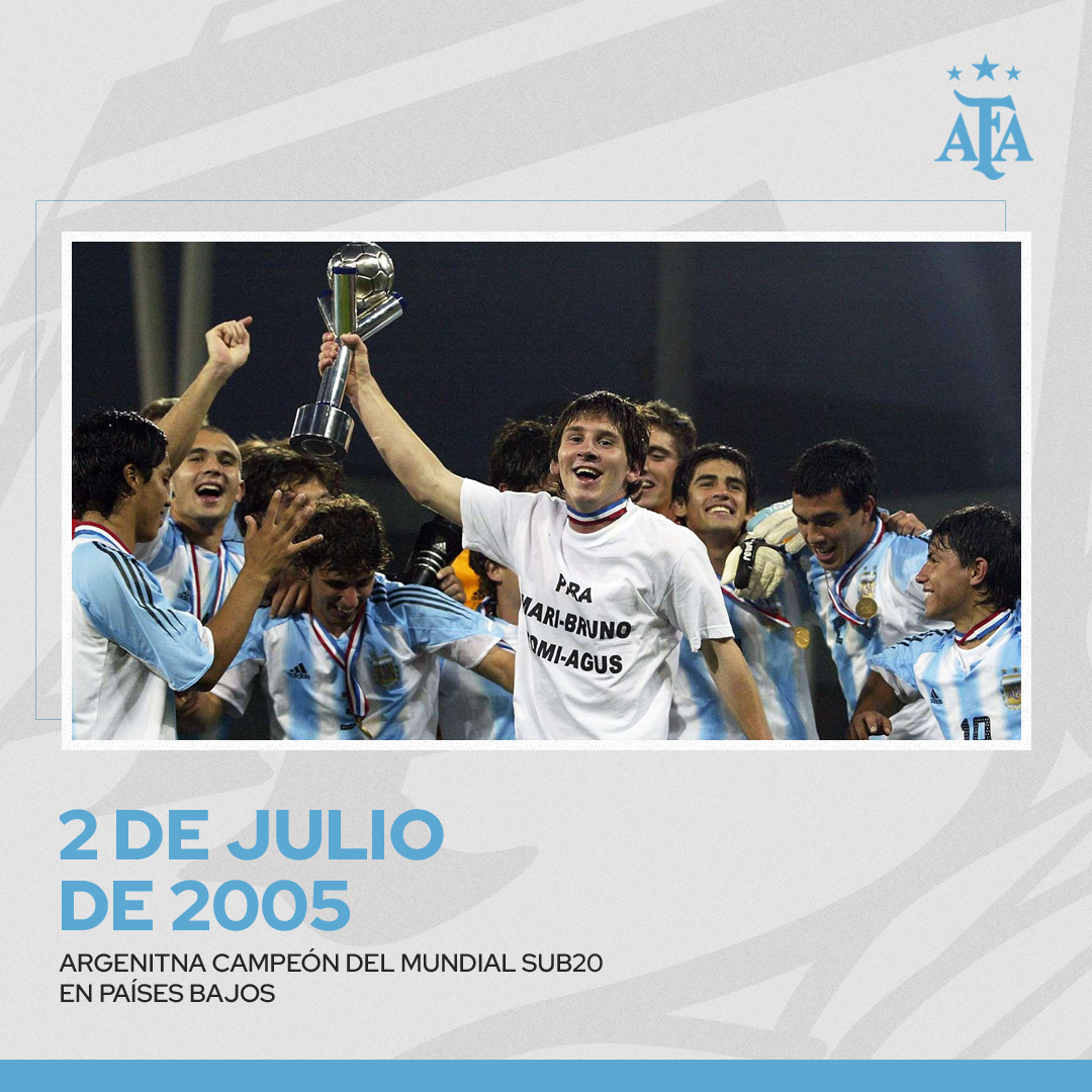 🇦🇷 Selección Argentina ⭐⭐⭐ (@argentina) on Twitter photo #Efemérides 🧐 Un día como hoy, pero del 2005, la Selección <a href="/Argentina/">🇦🇷 Selección Argentina ⭐⭐⭐</a> Sub 20 ganó el Mundial organizado en Países Bajos 🇳🇱 #Efemérides 🧐 Un día como hoy, pero del 2005, la Selección <a href="/Argentina/">🇦🇷 Selección Argentina ⭐⭐⭐</a> Sub 20 ganó el Mundial organizado en Países Bajos 🇳🇱