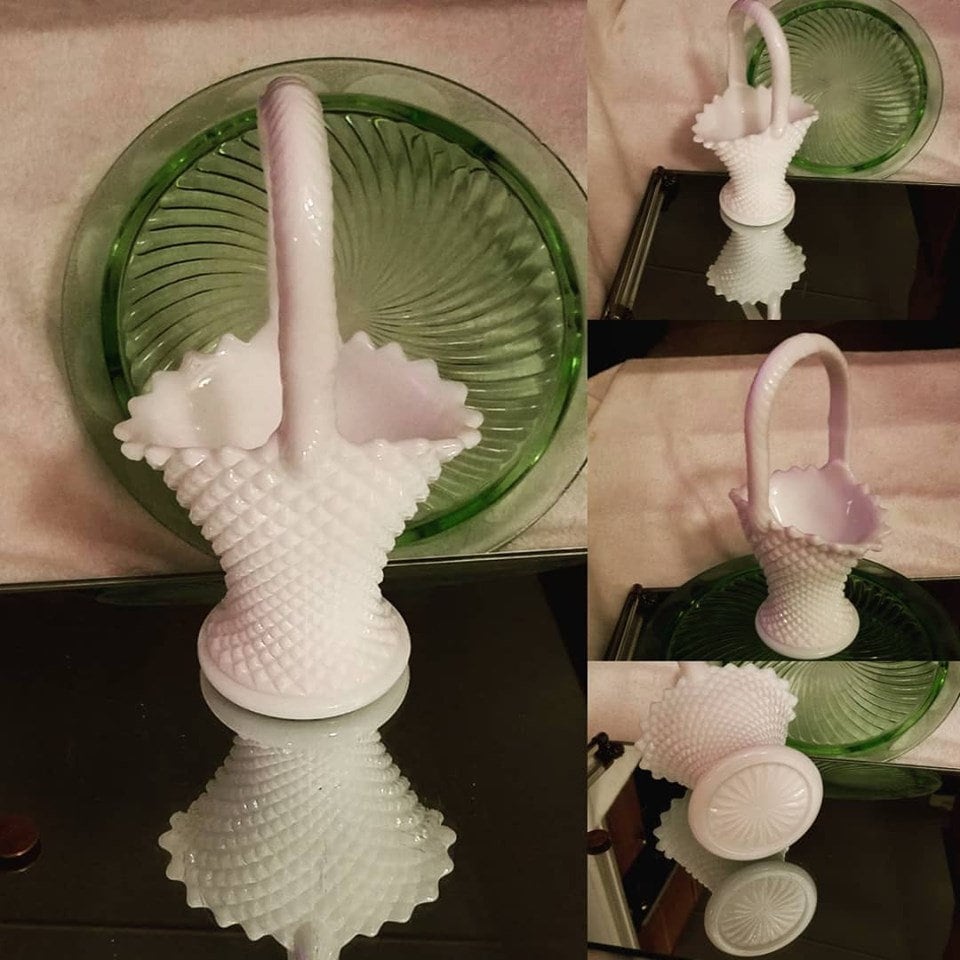 #etsy shop:Milk glass,Hobnail,basket etsy.me/46uKFhg #candydish #flowerbasket #whiteglass #basket #artglass #wedding #westmoreland #milkglass #englishhobnail #sawtoothedge #diamondcut #hobnail #dwedgecreations.etsy.com #vase #midcentury #art #artglass #artwork