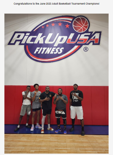 pickupusaDFW's tweet photo. Congrats to our June '23 tournament champs! l to r: Ronnie, Jairus, Melo, Nard, Big E. Test your skills in our July 2023 adult tournament - "Come join" @pickupusa_coppell #basketball #basketballtournament #champion #mensbasketball #dfwsports #dfwhoops #dfw #dallas #tournament https://t.co/N6ivEwW5YA