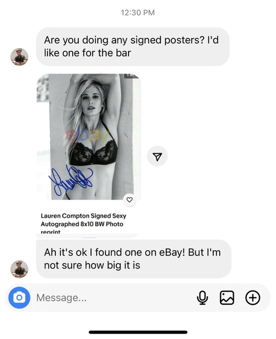 My autograph is going for $9.98 on eBay lol what a waste of money. I&rsquo;ll sign you one for free https://t<a href="/tag/funny"class="tags"><span>#funny</span></a><a href="/tag/comedy"class="tags"><span>#comedy</span></a><a href="/tag/facts"class="tags"><span>#facts</span></a><a href="/tag/relationships"class="tags"><span>#relationships</span></a><a href="/tag/pms"class="tags"><span>#pms</span></a>