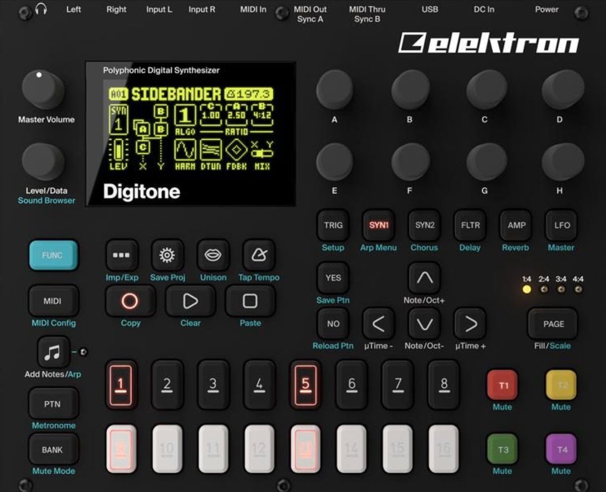 matrixauthor_eg's tweet image. #Digitone #Elektrone 2023

Lo primero que salta a la vista del moderno Sintetizador Digitone es su aspecto compacto.