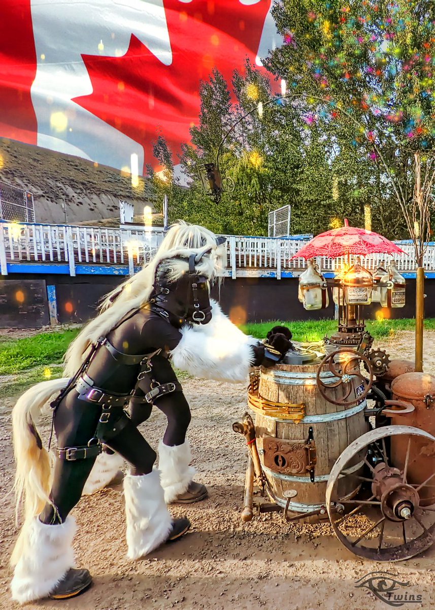 Daehoof_Nemos's tweet image. Happy Canada Day! Now let's get this apple cider to the  celebrations!

#ThePonyTwins #Ponyplay #ponyboy #StallionSaturday