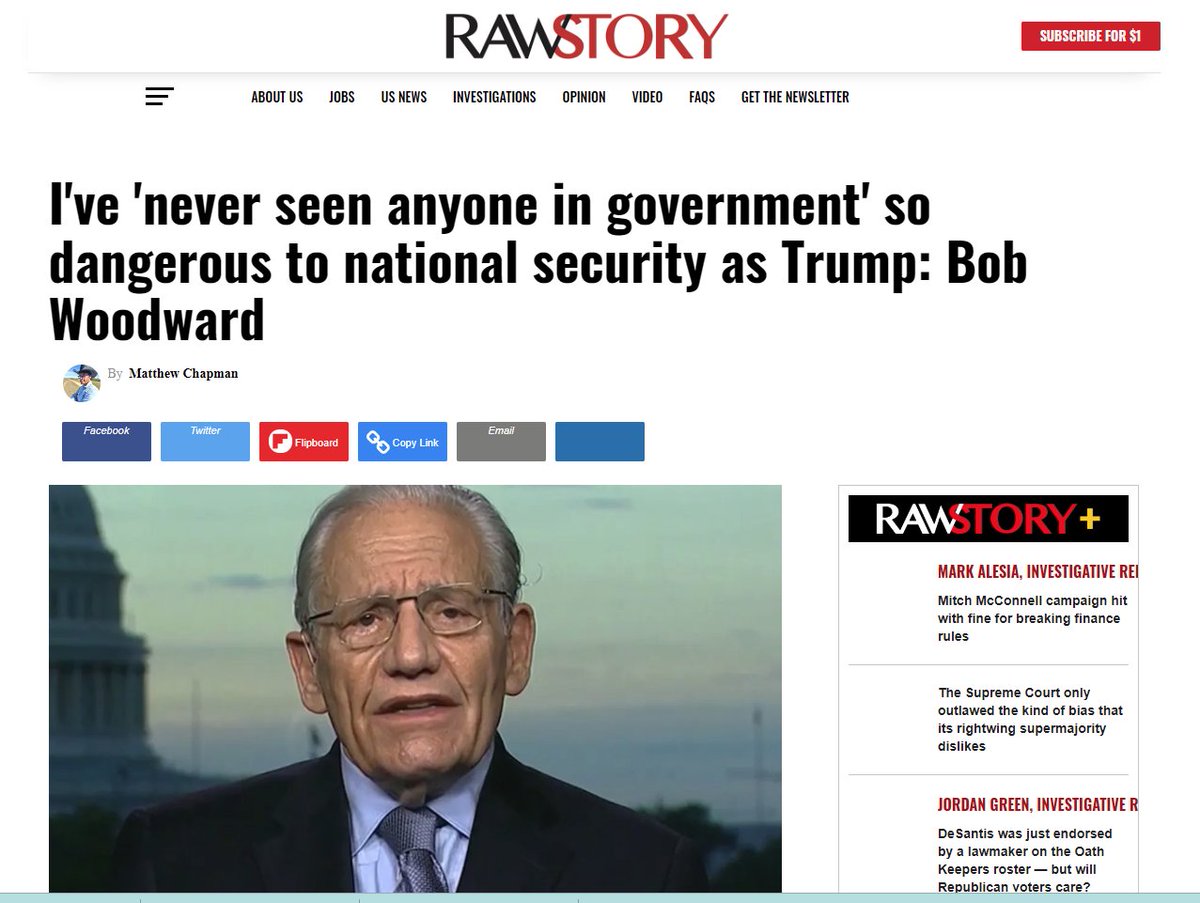 Read this article and then take in these three points:

1) The article makes clear that General Milley is leaking to Bob Woodward classified conversations with President Trump over classified materials. Where's the prosecution of Milley under the Espionage Act?

2) General Milley