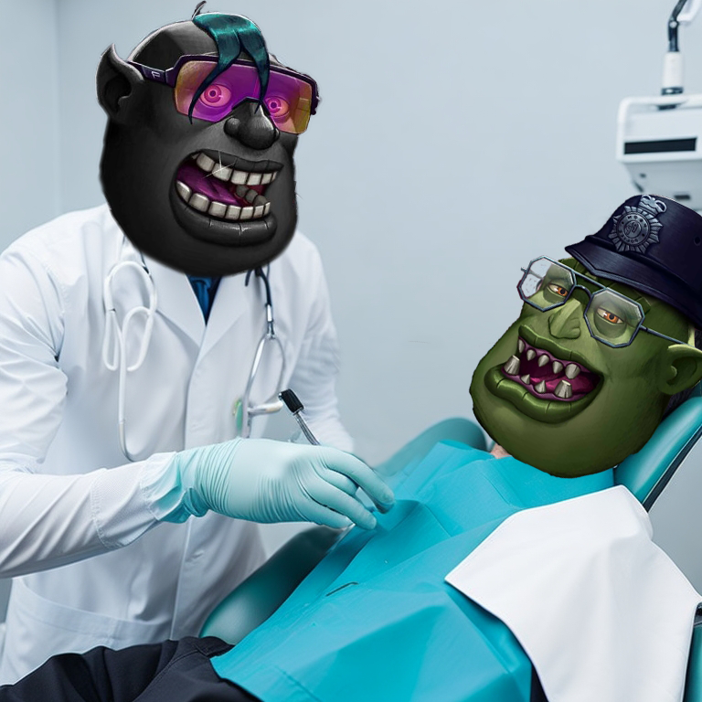 pandatron5's tweet photo. "Okay, let's see what we can do with these teeth.. Oh, oh dear, have you been chewing on rocks again constable?"
@peonnft #peonsV2 #pgmi https://t.co/db8mvuIYhF