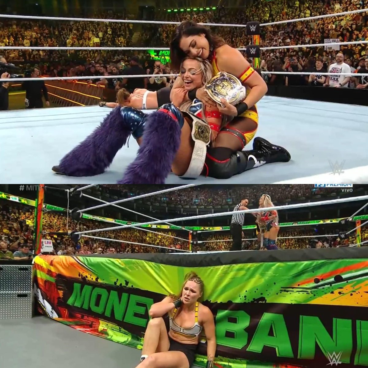 Momento feliz del #MITB y que aburrida es Ronda