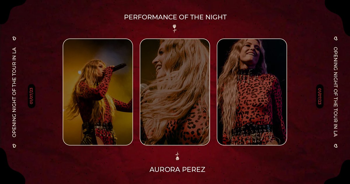 ⠀ ⠀

⠀                 guest  performance ✦‧✮
                    opening night — aurora perez 

⠀ ⠀  ⠀ ⠀  ⠀ ⠀ ⠀  ⠀ ⠀  ⠀ ⠀ ⠀