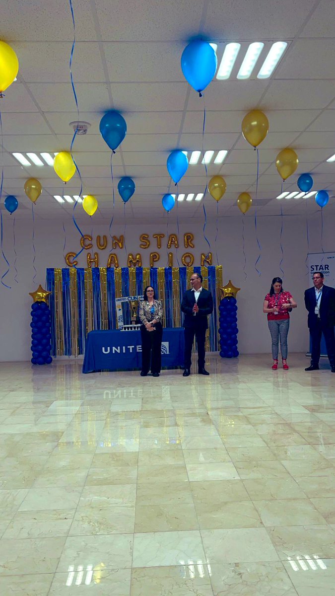 We have done a great job as a team, achieving for the third consecutive quarter the first place in STAR on Tier 5 flights, with this we contribute to our passengers having a pleasant experience when traveling with United. Thank you CUN team @mauriciodmichel @CunSafety