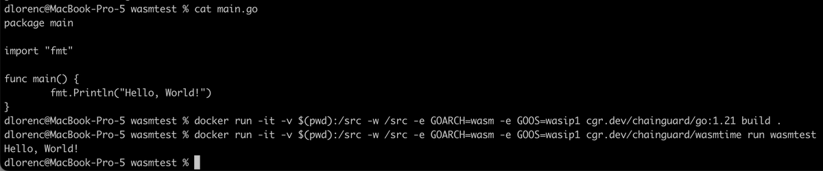 If anyone else wants to mess around with <a href="/golang/">Go</a> and wasm, we just pushed some <a href="/chainguard_dev/">Chainguard ⛓️</a> images for Go 1.21 and #wasmtime.

We have a #wazero package too, I'll try to add a few other wasm runtimes!