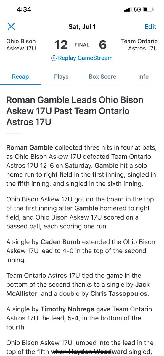 OhioBison's tweet photo. 17U Askew takes down Team Ontario! Going 3-0 in pool play and will be the #3 seed in the Perfect Game Ohio Valley Tournament! 🦬🔥

Bats are on fire! ⚾️🔥 https://t.co/juMr0kqIKr