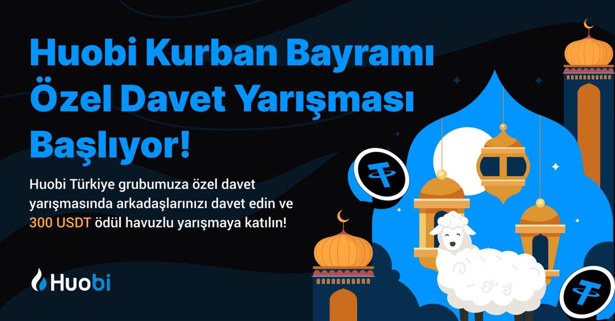 Huobi, 300$ Ödüllü Davet Etkinliği 🎁 Nasıl katılırım: ✅ Telegram'da Huobi Türkiye Kanalına Katılın ✅ Twitter'da Huobi Türkiye sayfasını takip edin ✅2+ arkadaşınızı bu gönderiyi RT'leyin ve etiketleyin. Bu formu doldurun: docs.google.com/forms/d/e/1FAI… ⏰ Tarih: 01/07/23 - 14/07/2023